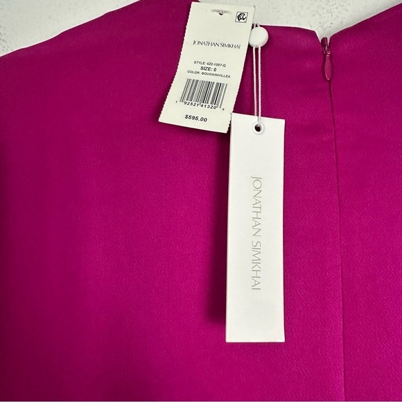NWT JONATHAN SIMKHAI Kadence Bell-Sleeve Satin Mini Dress Size 0 MSRP $595 - Picture 5 of 9